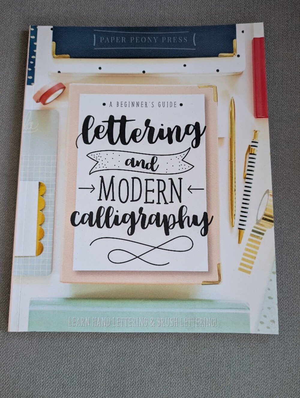 Lettering and Modern Calligraphy Book - White/Gold Accent